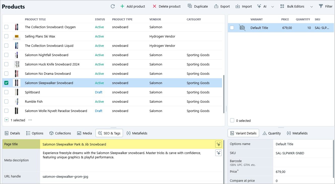 Generated Shopify Page Title Based on Image with Gemini