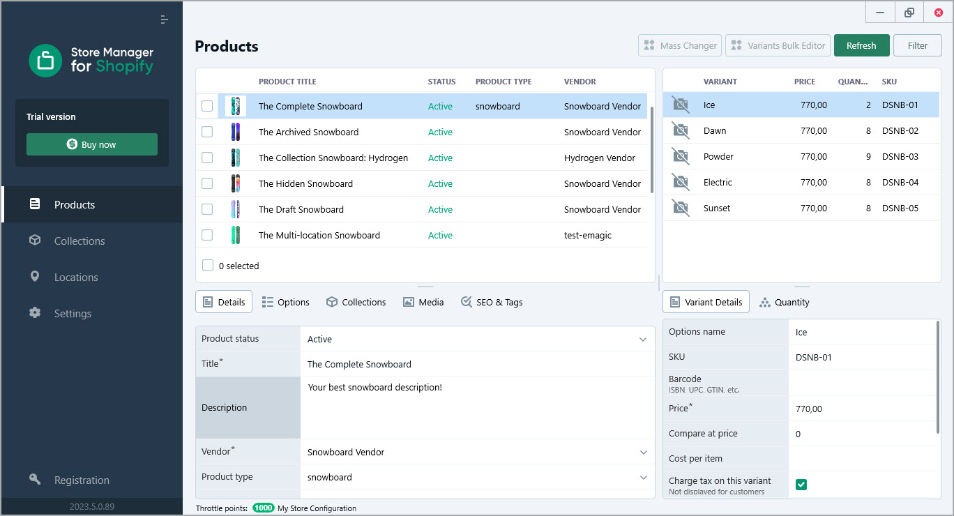 Edit Shopify Product Description in Bulk Append Value - select products to update massively