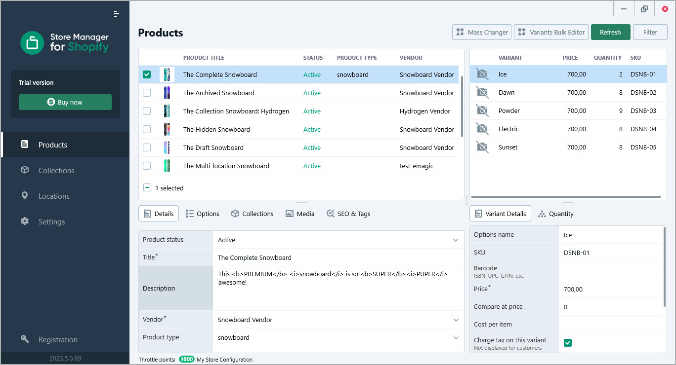 Select multiple products in Store Manager for Shopify in order to update prices in bulk Select multiple products in Store Manager for Shopify in order to update prices in bulk