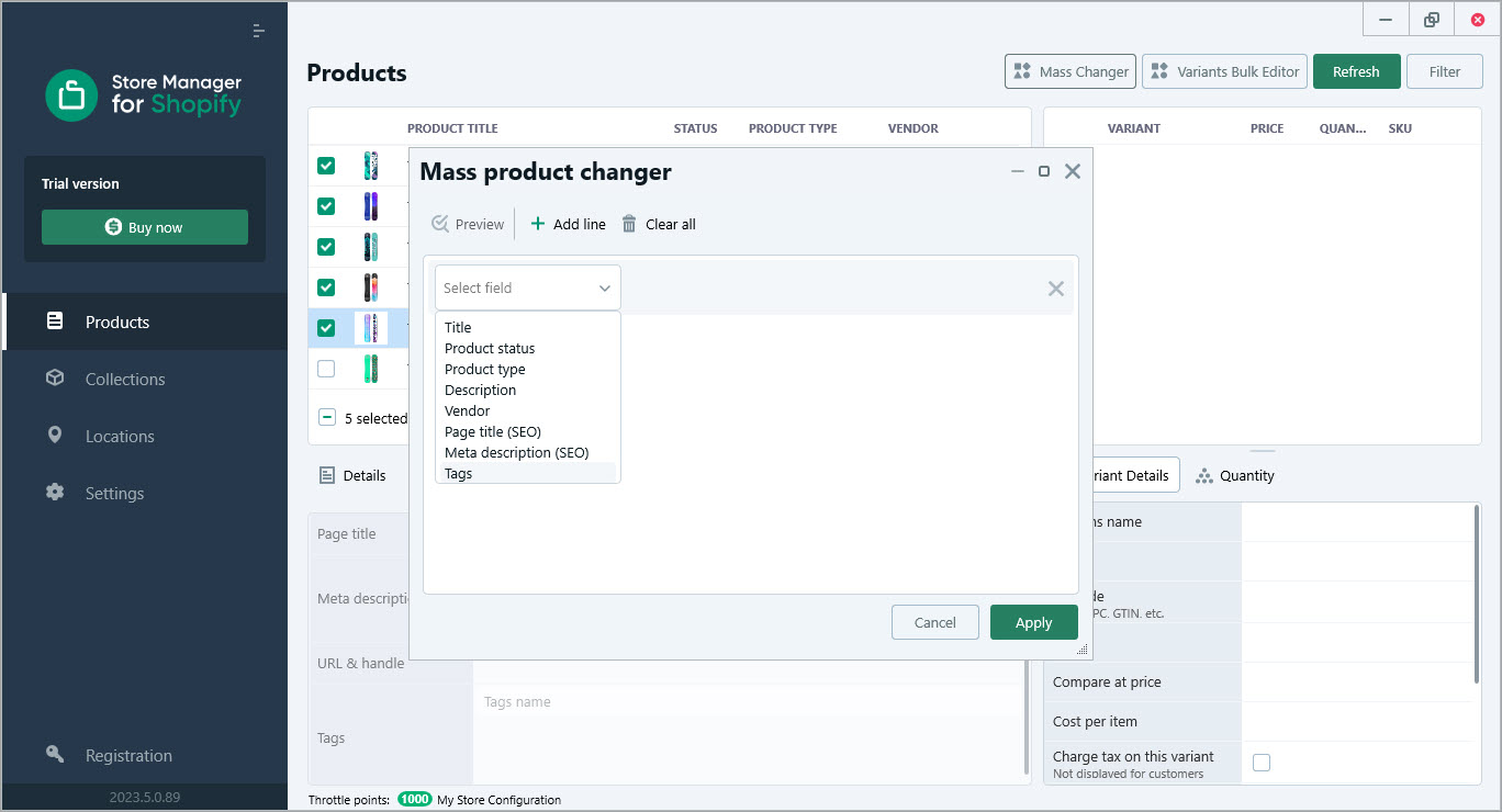 Select products to update tags in bolk with Store Manager for Shopify Select products to update tags in bulk with Store Manager for Shopify