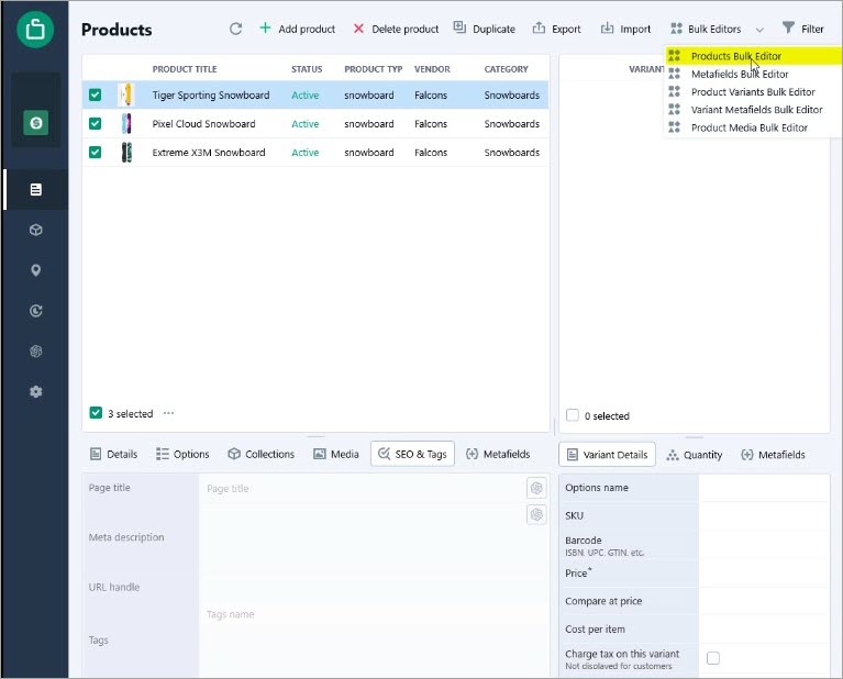 Shopify Products Bulk Editor for Meta Description Generation with ChatGPT