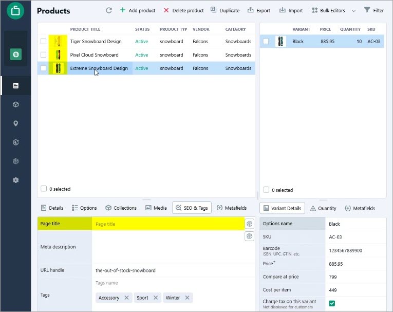 Empty Shopify Page Title Field in Store Manager