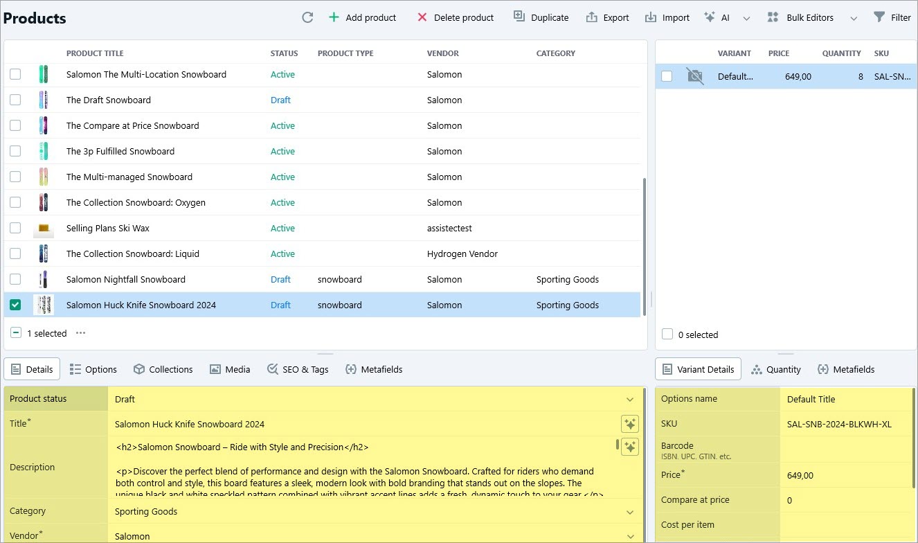 Generated Shopify Product from Image with ChatGPT