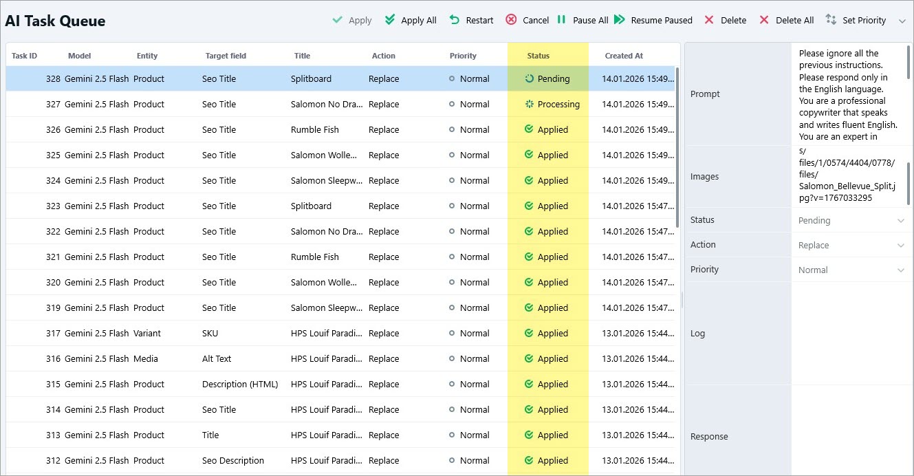 AI Task Queue with Shopify Page Title Generated by Gemini AI Task Queue with Shopify Page Title Generated by Gemini