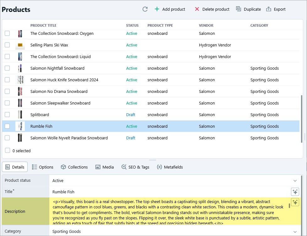 Gemini-Generated Shopify Product Description Based on Image